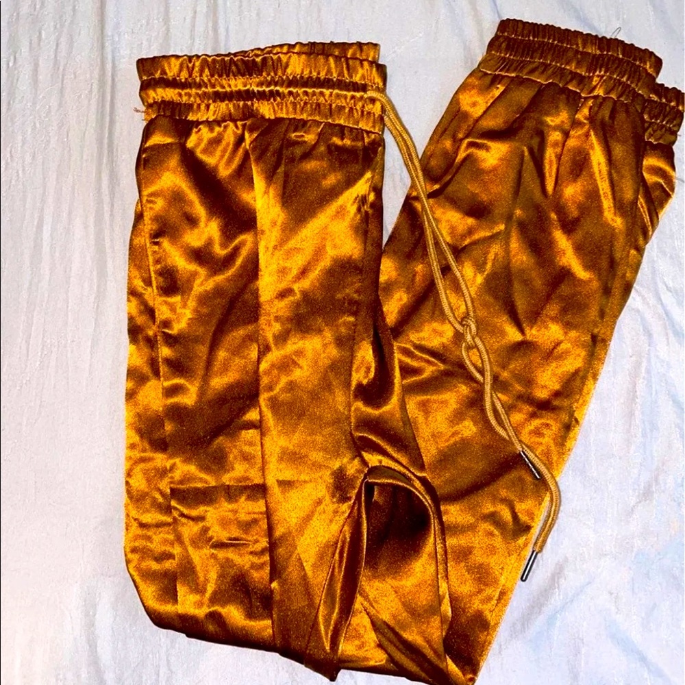 Metallic jogger pants from boohoo